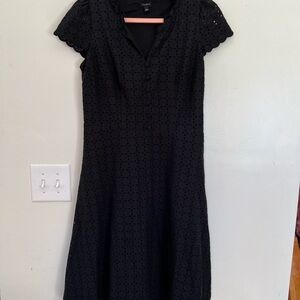 Talbots Black Eyelet Midi Dress
